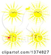 Poster, Art Print Of Cheerful Sun Faces