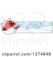 Clipart Of A Valentines Day Cupid Devil Banner Royalty Free Vector Illustration by Cory Thoman