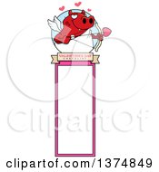 Clipart Of A Valentines Day Cupid Devil Bookmark Royalty Free Vector Illustration by Cory Thoman