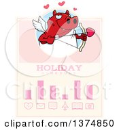 Clipart Of A Valentines Day Cupid Devil Schedule Design Royalty Free Vector Illustration