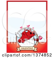 Clipart Of A Valentines Day Cupid Devil Page Border Royalty Free Vector Illustration