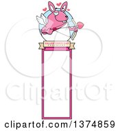 Clipart Of A Valentines Day Cupid Rabbit Bookmark Royalty Free Vector Illustration by Cory Thoman