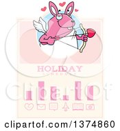 Clipart Of A Valentines Day Cupid Rabbit Schedule Design Royalty Free Vector Illustration