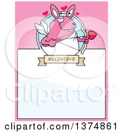 Clipart Of A Valentines Day Cupid Rabbit Page Border Royalty Free Vector Illustration by Cory Thoman
