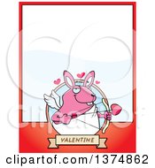 Poster, Art Print Of Valentines Day Cupid Rabbit Page Border