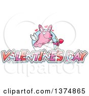 Clipart Of A Valentines Day Cupid Rabbit Royalty Free Vector Illustration by Cory Thoman