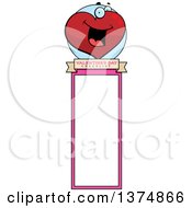 Clipart Of A Happy Valentines Day Heart Character Bookmark Royalty Free Vector Illustration