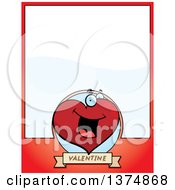 Clipart Of A Happy Valentines Day Heart Character Page Border Royalty Free Vector Illustration