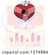 Clipart Of A Happy Valentines Day Heart Character Schedule Design Royalty Free Vector Illustration