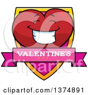 Poster, Art Print Of Happy Valentine Heart Character Shield