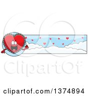 Happy Red Doily Valentine Heart Mascot Banner