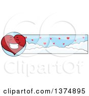 Clipart Of A Happy Valentine Heart Character Banner Royalty Free Vector Illustration by Cory Thoman