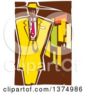 Clipart Of A Woodcut Black Man In A Zoot Suit Royalty Free Vector Illustration