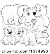 Poster, Art Print Of Black And White Polar Bears And Ice