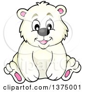 Poster, Art Print Of Happy Polar Bear Sitting