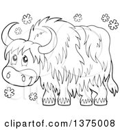 Poster, Art Print Of Black And White Happy Yak In The Snow
