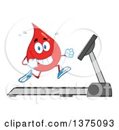 Poster, Art Print Of Happy Blood Or Hot Water Drop Running On A Treadmill