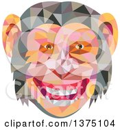 Poster, Art Print Of Retro Geometric Low Polygon Styled Chimpanzee Face
