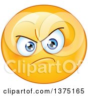 Poster, Art Print Of Yellow Emoji Smiley Face Emoticon With An Annoyed Expression