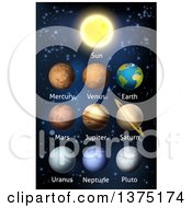 Clipart Of 3d Labeled Planets Of The Solar System Royalty Free Vector Illustration