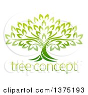 Clipart Of A Gradient Mature Green Tree With Sample Text Royalty Free Vector Illustration