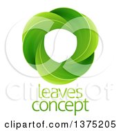 Clipart Of A Circle Of Green Leaves With Sample Text Royalty Free Vector Illustration