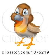 Clipart Of A Happy Robin Bird Royalty Free Vector Illustration by AtStockIllustration