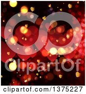 Poster, Art Print Of Background Of Valentine Love Hearts And Bokeh Flares