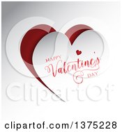 Poster, Art Print Of Happy Valentines Day Greeting On A Heart Cutout Over Red And Gray