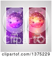 Poster, Art Print Of Happy Valentines Day Greeting Panels On Gray