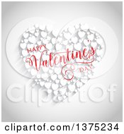 Poster, Art Print Of Happy Valentines Day Greeting Over Red Hearts On Gray