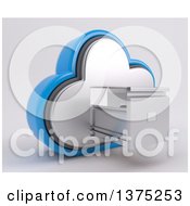 3d Cloud Icon With An Empty Open Filing Cabinet On A Shaded Background