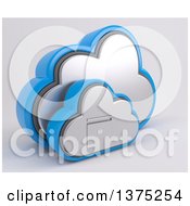 3d Cloud Icon With A Filing Cabinet On A Shaded Background