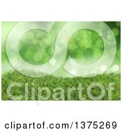 Poster, Art Print Of Background Of 3d Green Grass And Bokeh Lights