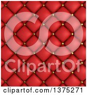 Background Of 3d Red Quilted Leather Upholstery