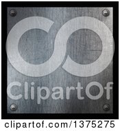 Clipart Of A Scratched Metal Plaque On Black Royalty Free Illustration