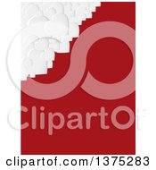Clipart Of A 3d Corner Of White Valentine Love Hearts Over Red With Text Space Royalty Free Vector Illustration