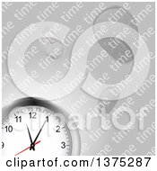 Poster, Art Print Of 3d Wall Clock Over Warped Clocks And Time Text On Gray
