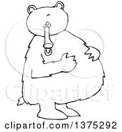 Poster, Art Print Of Black And White Bear Standing Upright And Resting His Paws On His Full Belly