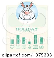 Poster, Art Print Of Happy Chubby White Easter Bunny Schedule Design