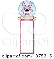 Clipart Of A Pink Easter Bunny Bookmark Royalty Free Vector Illustration