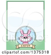 Clipart Of A Pink Easter Bunny Page Border Royalty Free Vector Illustration by Cory Thoman