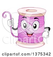 Clipart Of A Pink Thread Character Royalty Free Vector Illustration
