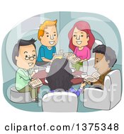 Poster, Art Print Of Happy Adults Discussing Books At A Club Meeting
