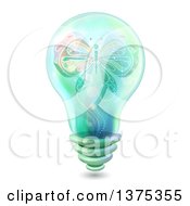 Clipart Of A Light Bulb With A Butterfly On The Inside Royalty Free Vector Illustration by BNP Design Studio