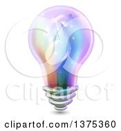 Poster, Art Print Of Colorful Light Bulb With A Music Note On The Inside
