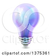 Poster, Art Print Of Purple Light Bulb With Stars On The Inside