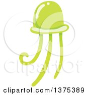 Clipart Of A Green Jellyfish Royalty Free Vector Illustration