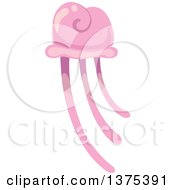 Clipart Of A Pink Jellyfish Royalty Free Vector Illustration