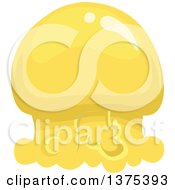 Clipart Of A Yellow Jellyfish Royalty Free Vector Illustration